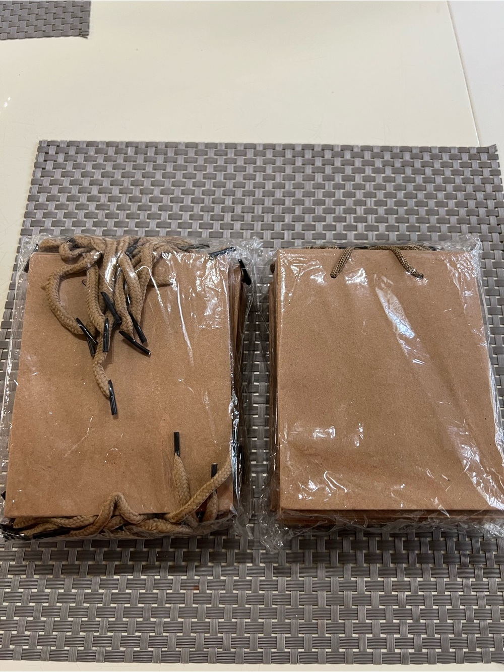 Set of 24 Small Kraft Paper Gift Bags with Rope Handles